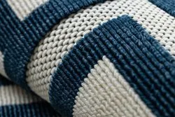 Szőnyeg SPRING 20421994 labirintus, kötött, hurkos - krém / kék