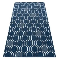 Szőnyeg SPRING 20404994 Hexagon kötött, hurkos - kék