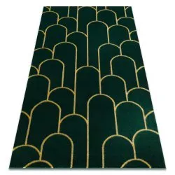 Szőnyeg EMERALD exkluzív 1021 glamour, stílusos art deco sötét zöld / arany