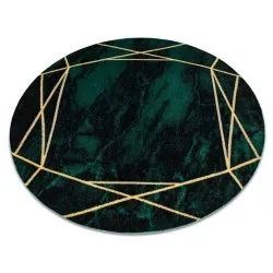 Szőnyeg EMERALD exkluzív 1022 kör - glamour, stílusos márvány, geometrikus palackzöld / arany