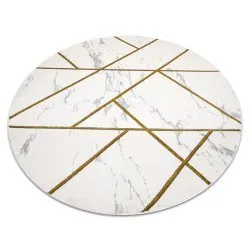 Szőnyeg EMERALD exkluzív 1012 kör - glamour, elegáns márvány, geometrikus krém / arany