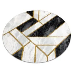 Szőnyeg EMERALD exkluzív 1015 kör - glamour, stílusos márvány, geometrikus fekete / arany