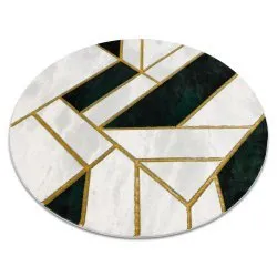 Szőnyeg EMERALD exkluzív 1015 kör - glamour, stílusos márvány, geometrikus üvegzöld / arany