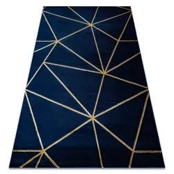 EMERALD exkluzív 1013 glamour szőnyeg, stílusos geometrikus sötétkék / arany