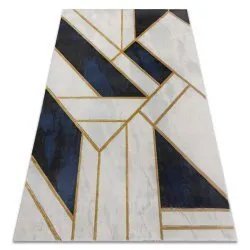 EMERALD exkluzív 1015 glamour szőnyeg, stilusos márvány, geometrikus sötétkék / arany