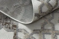 Dywan Strukturalny SOLE D3882 Ornament - płasko tkany beż / szary