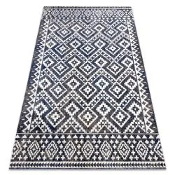 Modern szőnyeg MUNDO E0561 rombusz, cikk-cakk 3D outdoor kék / bézs