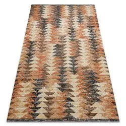 Modern szőnyeg MUNDO D5781 háromszögek 3D outdoor narancssárga / bézs