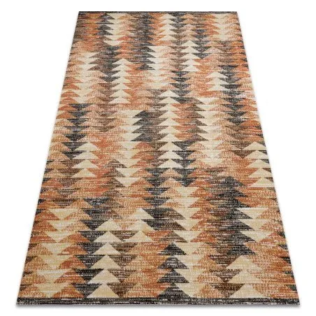 Dywan nowoczesny MUNDO D5781 trójkąty 3D outdoor pomarańcz / beż
