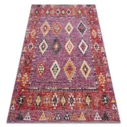 Modern szőnyeg MUNDO D7701 rombuszok, boho outdoor rózsaszín / bézs