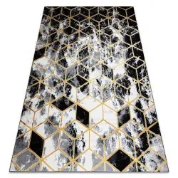 Szőnyeg GLOSS 3D modern 409A 82 Kocka, stílusos, glamour, art deco fekete / arany / szürke