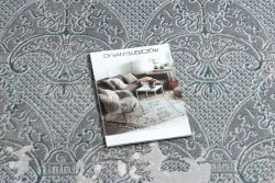 Dywan CORE W3824 Ornament Vintage - Strukturalny, dwa poziomy runa, jasnoniebieski / krem / szary
