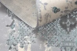 Dywan CORE W3824 Ornament Vintage - Strukturalny, dwa poziomy runa, jasnoniebieski / krem / szary