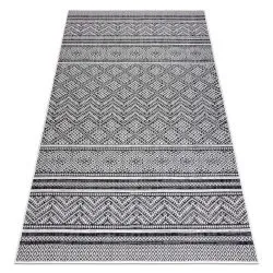 Szőnyeg KÖTÉLSZÁLAK SIZAL SION Cikk-cakk, Rombuszok Boho lapos szövés fekete / krém