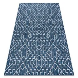 Szőnyeg SZNURKOWY SIZAL SION Geometrikus, Rombuszok laposszövés sötétkék / krém