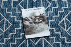 Szőnyeg SZNURKOWY SIZAL SION Geometrikus, Rombuszok 21778 laposszövés sötétkék / krém