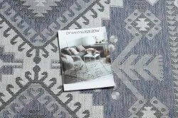 Szőnyeg SZNURKOWY SIZAL SION Aztecki 3007 lapos szövés kék / rózsaszín / ecru