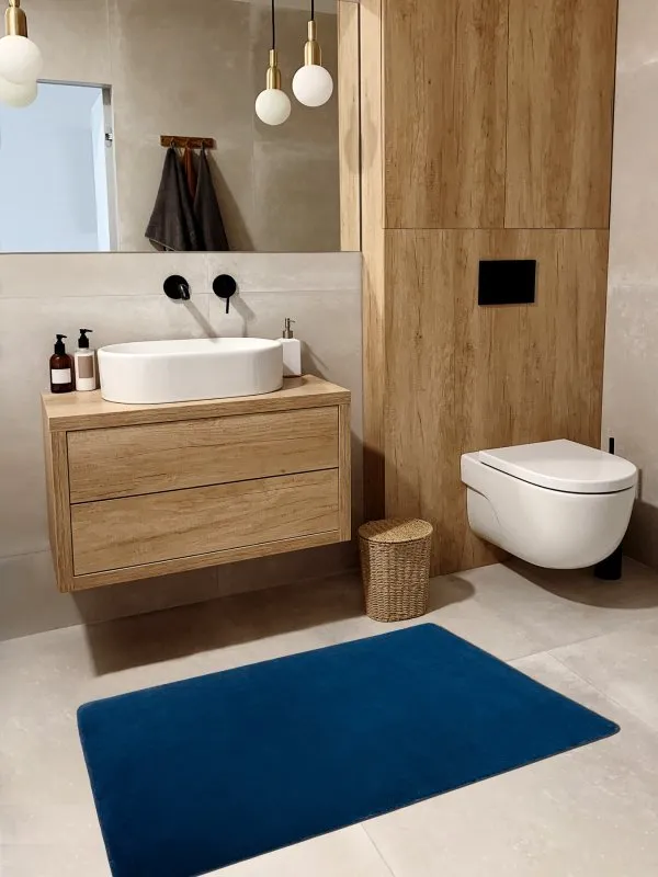 Dywan POSH Shaggy navy granat, gruby, pluszowy, antypoślizgowy, do prania