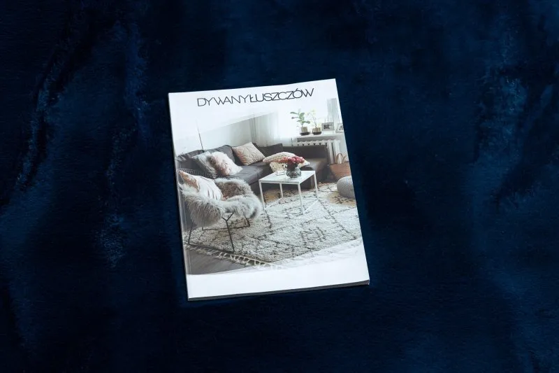 Dywan POSH Shaggy navy granat, gruby, pluszowy, antypoślizgowy, do prania