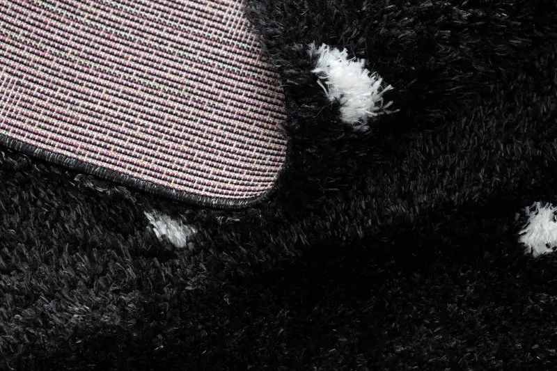 Dywan FLUFFY 2370 shaggy kropki - antracyt / biały