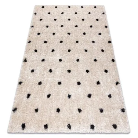Dywan FLUFFY 2370 shaggy kropki - krem / antracyt
