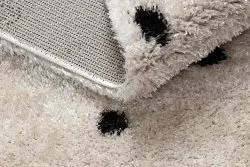 Dywan FLUFFY 2370 shaggy kropki - krem / antracyt