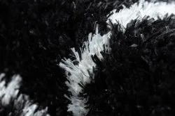 Dywan FLUFFY 2373 shaggy kratka, trellis - antracyt / biały