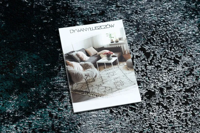 Dywan DE LUXE nowoczesny 624 Ramka - Strukturalny szary / zielony