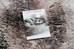 DE LUXE modern szőnyeg 634 Vintage keret koptatott - Strukturált szürke / rózsaszín
