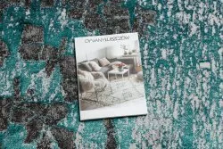 DE LUXE modern 2079 Vintage koptatott - Strukturális zöld / antracit szőnyeg