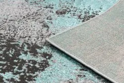 DE LUXE modern 570 Vintage koptatott - Strukturális zöld / antracit szőnyeg