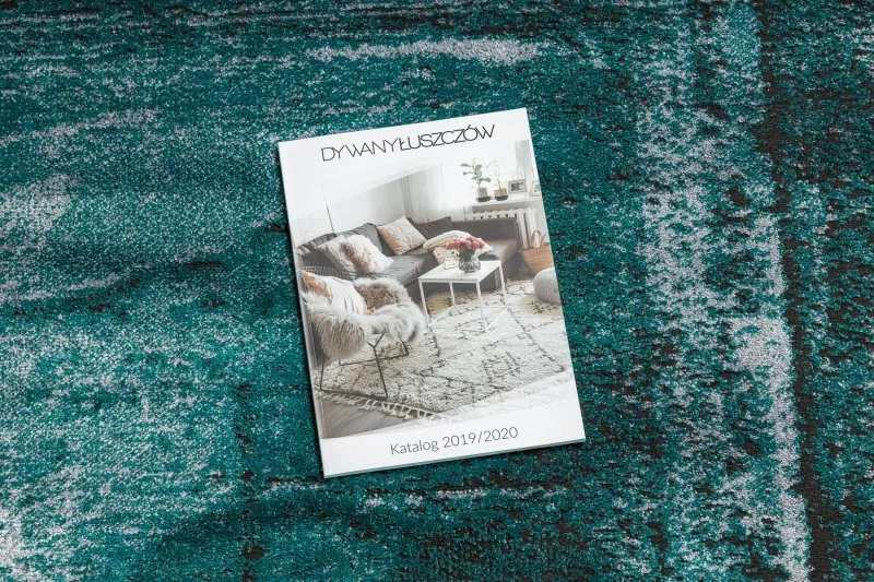 Dywan DE LUXE nowoczesny 634 Ramka vintage przecierany - Strukturalny zielony / antracyt