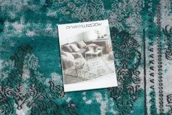 Szőnyeg DE LUXE modern 6827 Absztrakció, vintage - Strukturált zöld / szürke