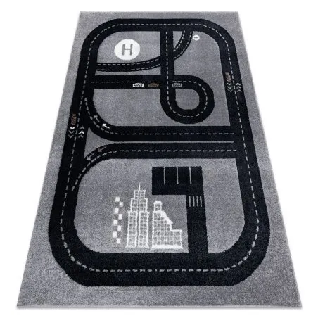 FUN Track szőnyeg gyerekeknek, utca, város szürke