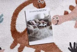 FUN Dino szőnyeg gyerekeknek, dinoszauruszok krém