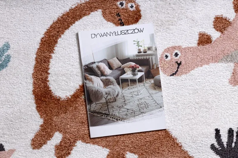 FUN Dino szőnyeg gyerekeknek, dinoszauruszok krém