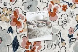 Dywan Strukturalny BOTANIC 65239 Kwiaty płasko tkany, na balkon, taras - ecru