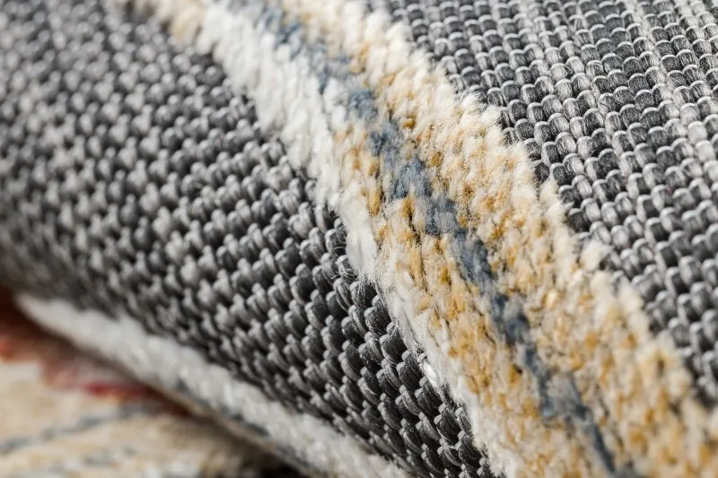 Dywan Strukturalny BOTANIC 65262 Kwiaty, liście płasko tkany, na balkon, taras - czarny
