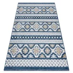 Szőnyeg Strukturális BOTANIC 65252 Boho síkszövött, erkélyre, teraszra - sötétkék