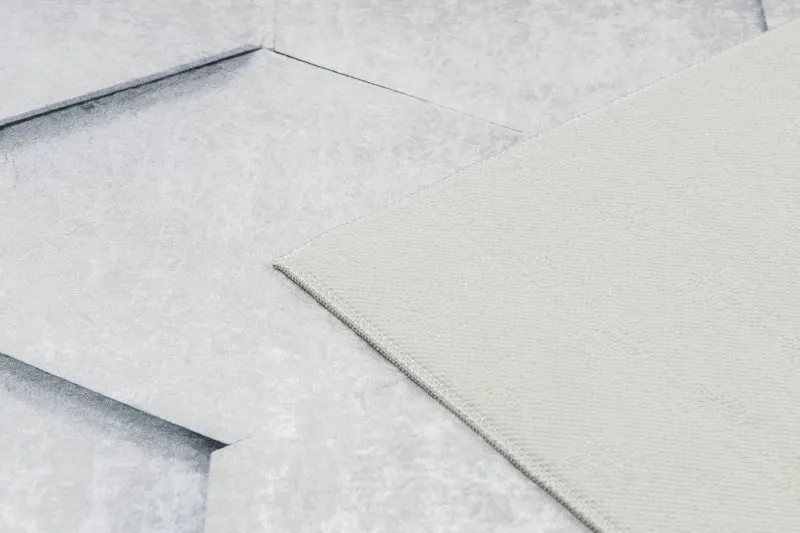 Dywan do prania ANDRE 1180 Plaster Miodu, sześcian 3D antypoślizgowy - szary