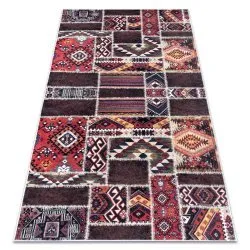 Mosható szőnyeg ANDRE 2305 Keleti patchwork, csúszásmentes - bordó / barna