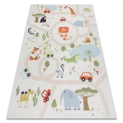 Mosható szőnyeg BAMBINO 1165 Zoo, gyerekeknek, antislip - bézs