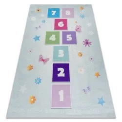 Mosható szőnyeg BAMBINO 1075 Osztály, számok gyerekeknek, antislip - zöld