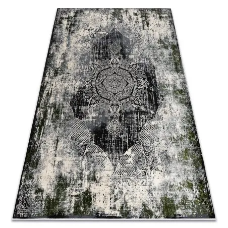 Szőnyeg VINCI 1516 modern Rozetta vintage viselt - Szerkezeti elefántcsont / zöld