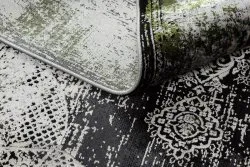 Szőnyeg VINCI 1516 modern Rozetta vintage viselt - Szerkezeti elefántcsont / zöld