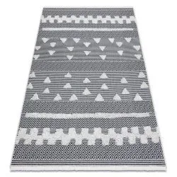 Szőnyeg MOROC Geometrikus 22321 EKO SISAL rojt krém / szürke - újrahasznosított pamut