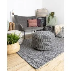 Szőnyeg CASA Ökológiai, EKO SIZAL Boho Szemek 22075 fekete / szürke, újrahasznosított pamutból