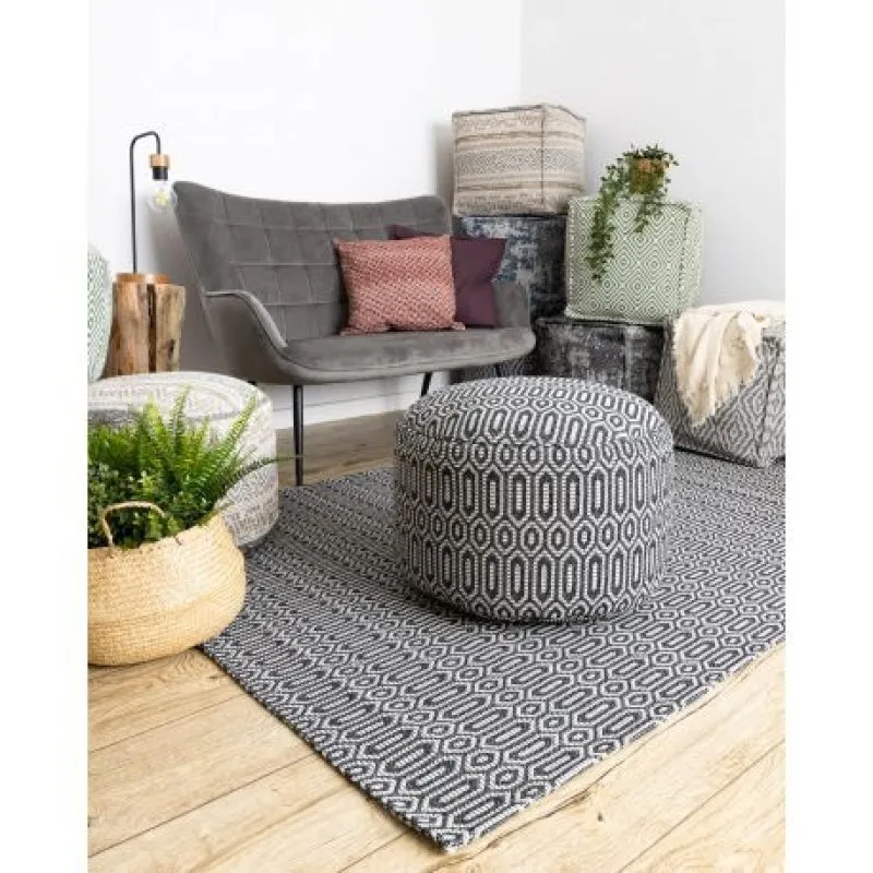Szőnyeg CASA Ökológiai, EKO SIZAL Boho Szemek 22075 fekete / szürke, újrahasznosított pamutból