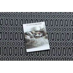 Szőnyeg CASA Ökológiai, EKO SIZAL Boho Szemek 22075 fekete / szürke, újrahasznosított pamutból