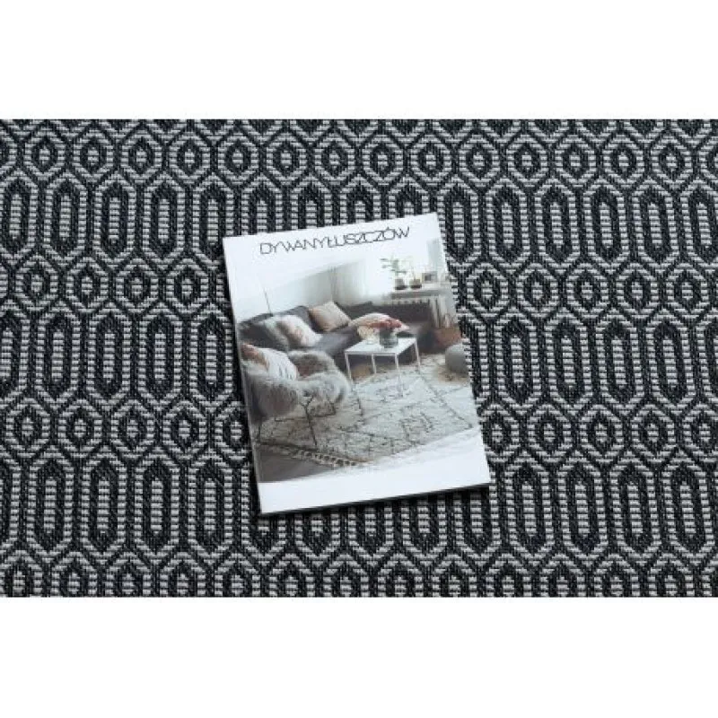 Szőnyeg CASA Ökológiai, EKO SIZAL Boho Szemek 22075 fekete / szürke, újrahasznosított pamutból